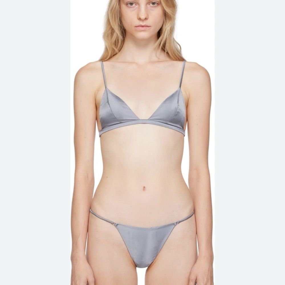 Fleur Du Mal Luxe V String - Mr. Grey- size 2/small - NEVER WORN!!